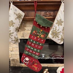2 Large Advent Style Stockings to countdown